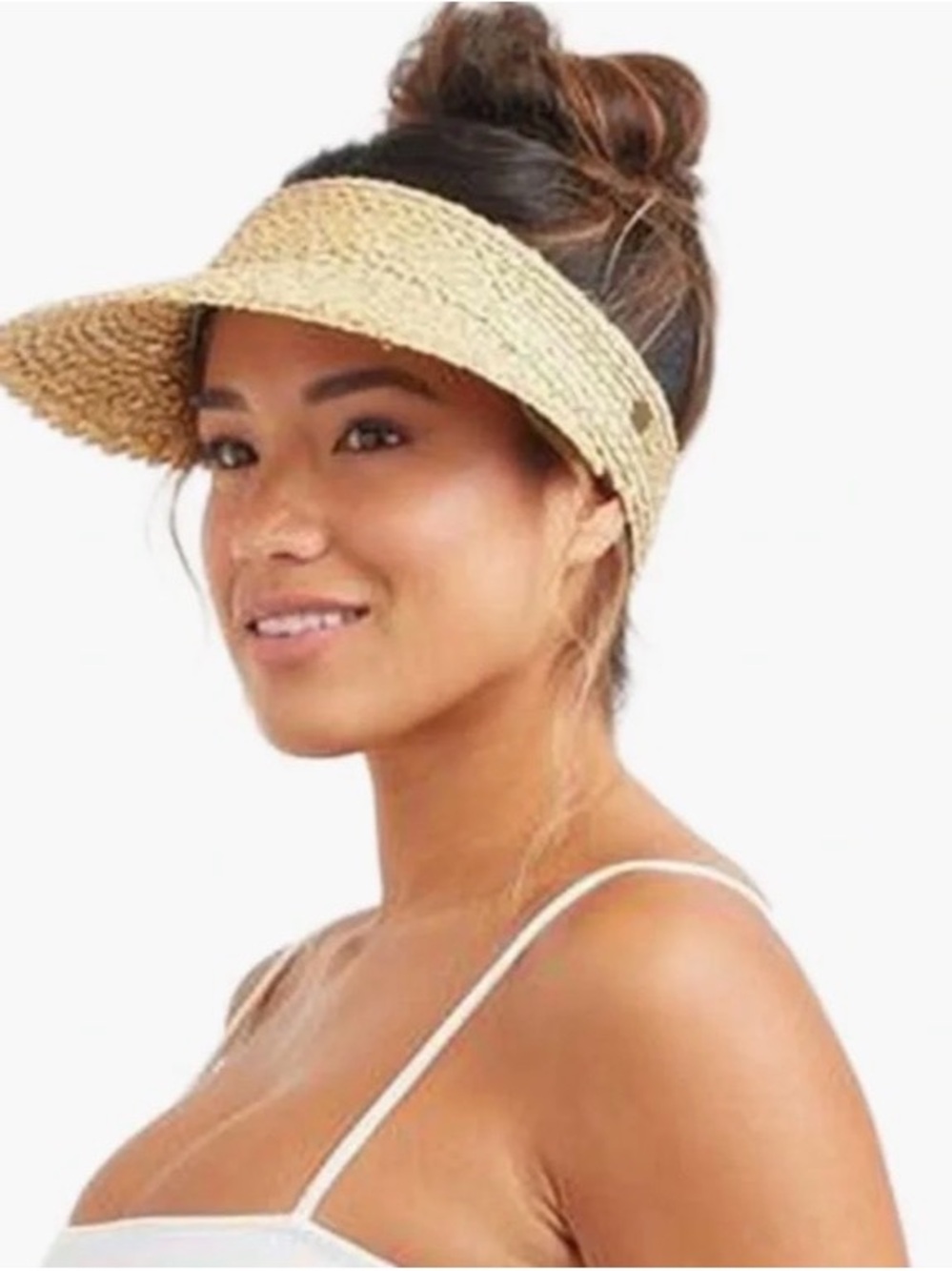 Straw Visor Sun Hat - Natural Straw